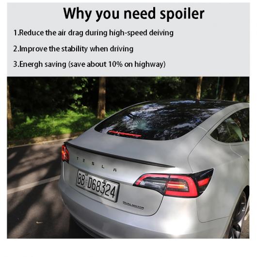 2022 テスラ/TESLA モデル Y/モデル 3 スポイラー カーボン タイプ パフォーマンス カーボンファイバー リア トランク モデル3 マットブラック・モデル3 ブライトブラック AL-OO-1589 AL_2