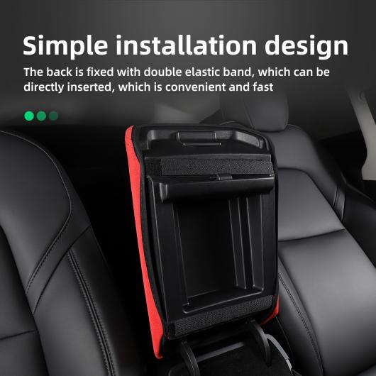 適用: テスラ/TESLA モデル 3 モデル Y 2017-2022 セントラル コントロール アームレスト ボックス レザー 保護 カバー インテリア モデル3 レザーブラック・モデル3 カーボン調 AL-OO-1699 AL_4