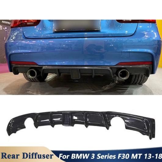 カーボンファイバー 素材 2 エキゾースト マフラー パイプ リア バンパー リップ ディフューザー 適用: BMW 3シリーズ F30 F35 MT チューニング 2013-2018 カーボン AL-OO-1722 AL