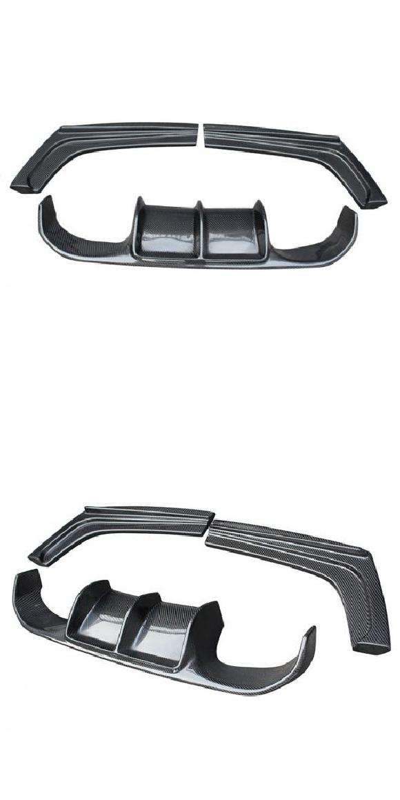 V タイプ カーボンファイバー/FRP リア バンパー リップ ディフューザー 適用: BMW 3シリーズ F30 F35 320i 325i 330i AN GG M3 カーボンファイバー GG・カーボンファイバー AN AL-OO-1895 AL