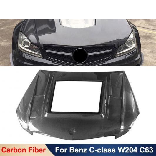 リアル カーボンファイバー エンジン フード ボンネット カバー 適用: ベンツ C-クラス W204 C200 300 C63 オールド 2012-2014 カーボン AL-OO-2493 AL