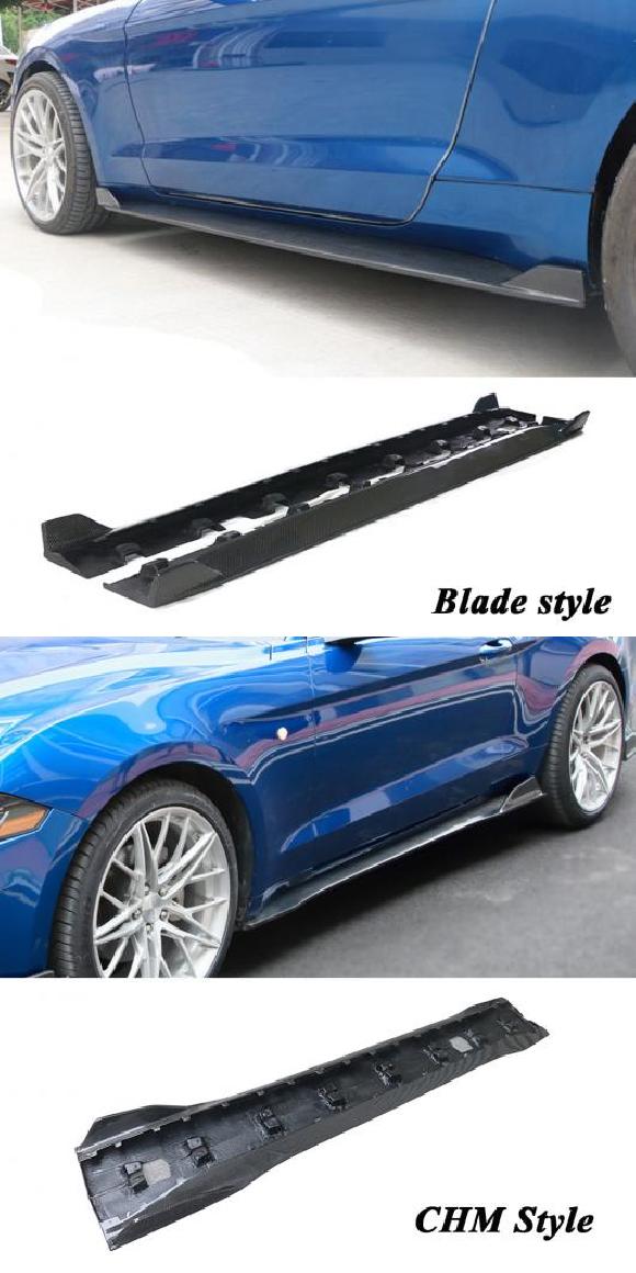 サイド スカート リアル カーボンファイバー バンパー ボード リップ 適用: フォード/FORD マスタング 2015-2022 チューニング カーボンファイバー AL-OO-2629 AL