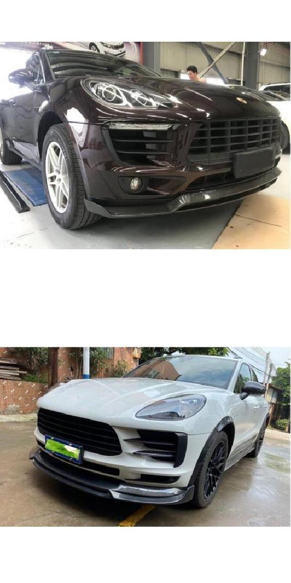 リアル カーボンファイバー フロント リップ スポイラー バンパー カバー 適用: ポルシェ/PORSCHE マカン 2014 2015 2016 2017/2018 2019 2020 2021 2014-2017・2018-2021 AL-OO-2793 AL