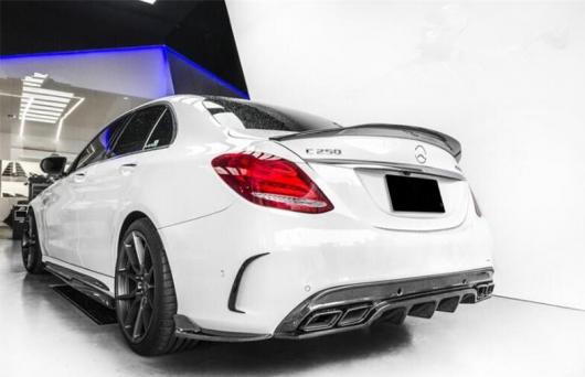 カーボンファイバー リア バンパー トランク リップ スポイラー ディフューザー 適用: メルセデス・ベンツ C ディフューザー シルバー チップ・ディフューザー ブラック チップ AL-OO-2816 AL_2