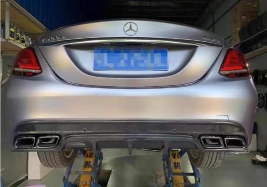 カーボンファイバー リア バンパー トランク リップ スポイラー ディフューザー 適用: メルセデス・ベンツ C ディフューザー シルバー チップ・ディフューザー ブラック チップ AL-OO-2816 AL_5