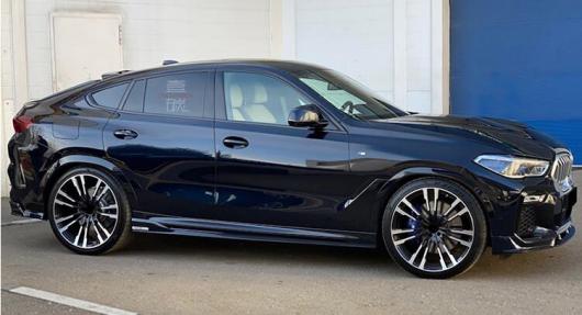 ABS ブラック フロント バンパー リップ スポイラー リア トランク ディフューザー サイド ボディ スカート 適用: BMW X6 G06 2019 2020 2021 2022 オール セット AL-OO-3161 AL_4