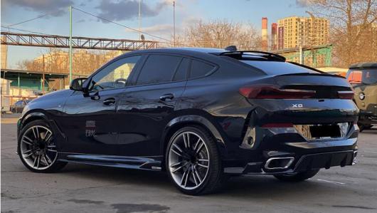 ABS ブラック フロント バンパー リップ スポイラー リア トランク ディフューザー サイド ボディ スカート 適用: BMW X6 G06 2019 2020 2021 2022 オール セット AL-OO-3161 AL_5