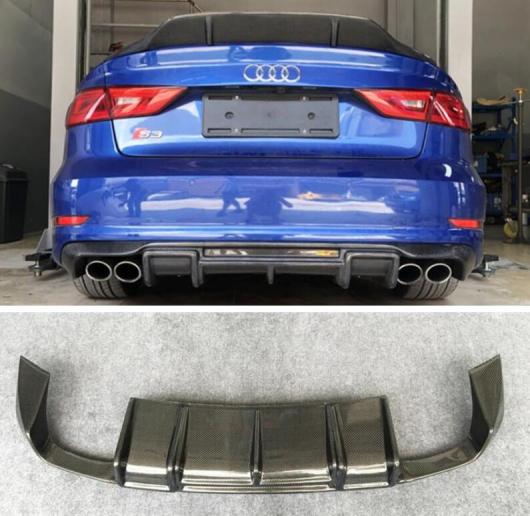 リアル カーボンファイバー リア バンパー トランク リップ スポイラー ディフューザー 適用: アウディ/AUDI A3 S3 Sライン 2014 2015 2016 AL-OO-3218 AL