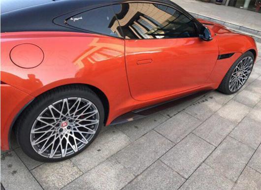 リアル カーボンファイバー サイド ボディ スカート キット リップ カバー 適用: ジャガー/JAGUAR F-タイプ FTYPE 2014 2015 2016 2017 2018 2019 2020 AL-OO-3235 AL