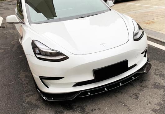 4ピース ABS カーボン フロント バンパー スポイラー リップ スプリッター カバー 適用: テスラ/TESLA モデル 3 2017 2018 2019 2020 ABS ブラック レッド・ABS レッド ブラック AL-OO-3477 AL_4
