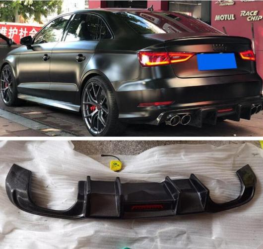 リアル カーボンファイバー リア バンパー トランク リップ スポイラー ディフューザー 適用: アウディ/AUDI A3 Sライン S3 RS3 セダン 2014 2015 2014-2016・2017-2020 AL-OO-3481 AL