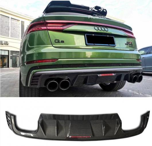リアル カーボンファイバー リア バンパー トランク リップ スポイラー ディフューザー カバー 適用: アウディ/AUDI Q8 2020 2021 2022 LED ランプ AL-OO-3490 AL