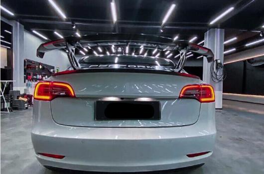 リアル カーボンファイバー リア ウイング トランク リップ テール スポイラー 適用: テスラ/TESLA モデル 3 モデル S 2016-2022 フォージ カーボンファイバー AL-OO-3541 AL_5