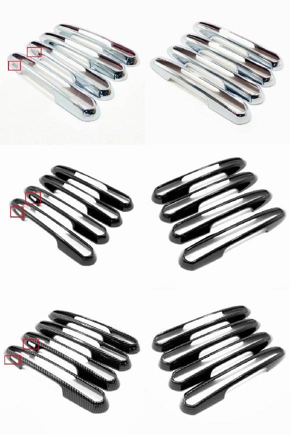 ABS クローム カーボンファイバー サイド ドア ハンドル カバー エクステリア アクセサリー 適用: トヨタ ハイランダー クルーガー 2020 2021 ホール・ホールなし AL-OO-4653 AL