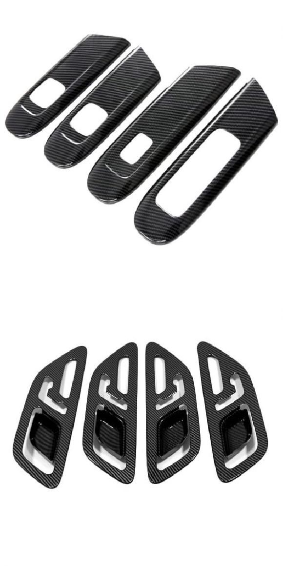 インテリア アクセサリー ABS カーボンファイバー 装飾 カバー トリム 適用: メルセデス-ベンツ C-クラス W206 C180 C200 ウインドウ リフト パネル・インナー ハンドル カバー AL-OO-4682 AL