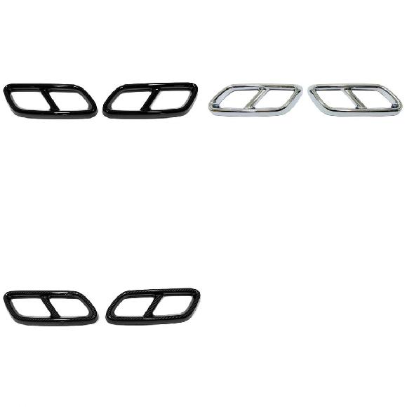 適用: メルセデス ベンツ C クラス W206 2021 2022 テール スロート マフラー エキゾースト パイプ テール カバー トリム ステッカー ブラック〜カーボン AL-OO-4683 AL