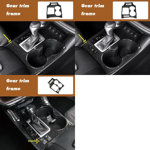 適用: トヨタ ハイランダー クルーガー U50 2014-2019 カーボンファイバー調 インテリア 装飾 カバー ステッカー ABS アクセサリー ギア シフト パネル AL-OO-4747 AL