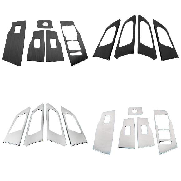 適用: フォルクスワーゲン/VOLKSWAGEN ポロ 2019 2020 インテリア ウィンドウ コントロール パネル カバー ステッカー ドア ハンドル/ボウル カバー ステッカー ステンレス ブラック〜グレー AL-OO-4892 AL