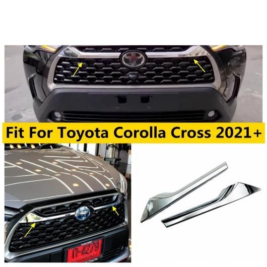 フロント ミドル グリル メッシュ フェイス 装飾 ストリップ カバー トリム ABS アクセサリー 適用: トヨタ カローラ クロス 2021 2022 AL-OO-4989 AL