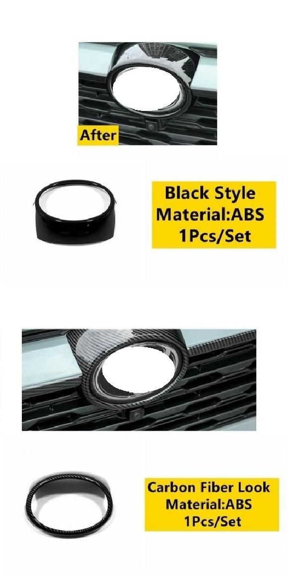 ABS クローム フロント グリル インテリア マーク ロゴ エンブレム リング サークル カバー トリム アクセサリー 適用: トヨタ RAV4 RAV 4 XA50 2019-2022 ブラック・カーボン調 AL-OO-5028 AL