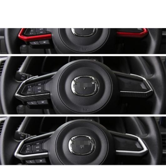 適用: MAZDA6 2019-2021 ステアリング ホイール ギア 装飾 ストリップ カバー キット トリム ABS レッド/マット/カーボンファイバー インテリア アクセサリー マット AL-OO-5118 AL_2