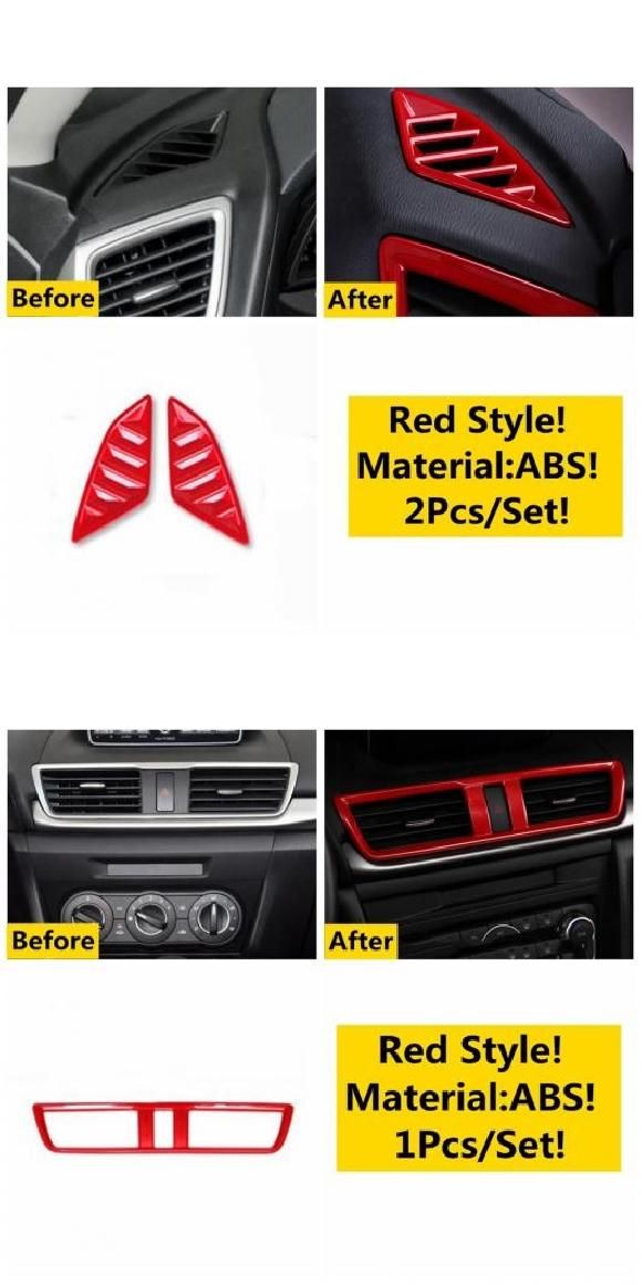 適用: MAZDA3 2014-2018 レッド アクセサリー エア AC 吹き出し口 ドリンクホルダー ハンドル ボウル ギア ヘッド パネル アームレスト ウインドウ リフト タイプG・タイプH AL-OO-5170 ALの通販は 12,270円