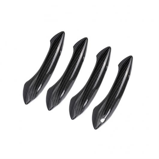 ドア ハンドル フレーム インテリア カバー トリム 適用: BMW 5シリーズ 520I 525i 530i F10 F18 2011-2016 ABS クローム カーボンファイバー アクセサリー ブラック・カーボン調 AL-OO-5411 AL