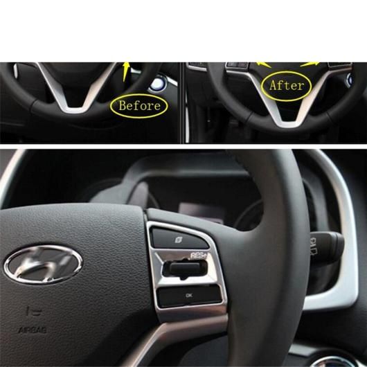オート ステアリング ホイール フレーム 装飾 カバー トリム 適用: ヒュンダイ/現代/HYUNDAI ツーソン 2016-2020 ABS マット/カーボンファイバー インテリア アクセサリー タイプA AL-OO-5421 AL_4