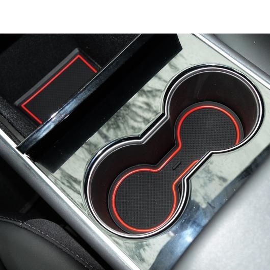 ゲート スロット パッド 適用: テスラ/TESLA モデル 3 インテリア ドア パッド/滑り止め マット カップ ホルダー 7ピース モデル 3 レッド〜モデル 3 ブラック AL-OO-5915 AL