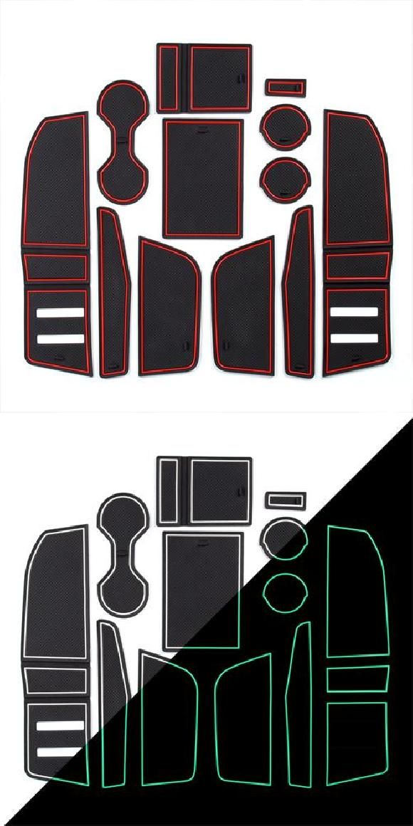 滑り止め マット ゲート スロット 適用: アウディ/AUDI Q3 2019 2020 ラバー コースター カップ ホルダー インテリア アクセサリー 19Q3 レッド・19Q3 ホワイト 12ピース AL-OO-6025 ALの通販は