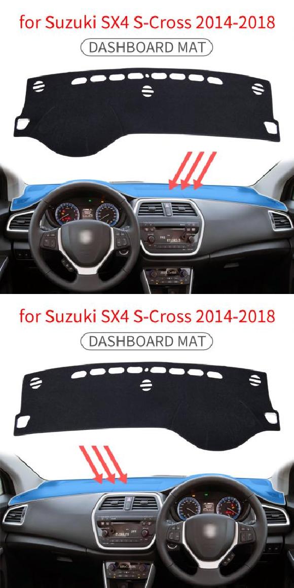 SMAEE 適用: スズキ SX4 S-クロス 2014-2019 滑り止め マット ダッシュボード カバー パッド サンシェード SX4 S-CROSS マット 左ハンドル用・SX4 S-CROSS マット AU JP AL-OO-6062 AL