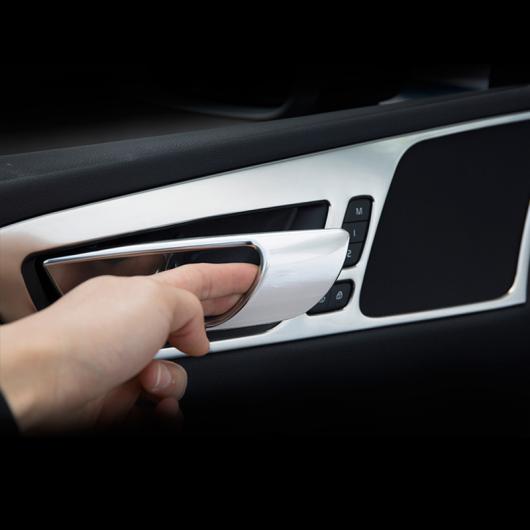 AL 適用: ボルボ/VOLVO XC60 2018 2019 2020 ステンレス スチール インナー ドア ハンドル ボウル トリム フレーム 装飾 カバー ブラック・シルバー AL-OO-6111_2