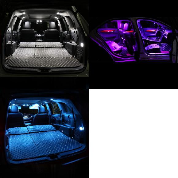 AL 適用: スズキ SX4 2007 2008 2009 2010 2011 2012 2013 2014 9ピース 12V LED バルブ インテリア ドーム リード ランプ ホワイト〜レイクブルー AL-OO-6217