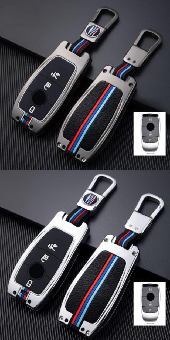 AL キーケース カバー 適用: メルセデス ベンツ A C E S クラス W177 W247 W205 W213 W222 AMG CLS GLC GLE GLS X253 W167 C257 ブラック・シルバー AL-OO-6281