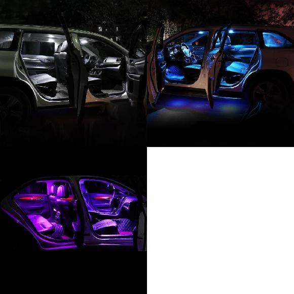 AL 適用: フォード/FORD フォーカス 1 MK1 2001 2002 2003 2004 2005 2006 2007 12ピース CAN-BUS LED インテリア ドーム ホワイト〜ピンクパープル AL-OO-6480の通販は