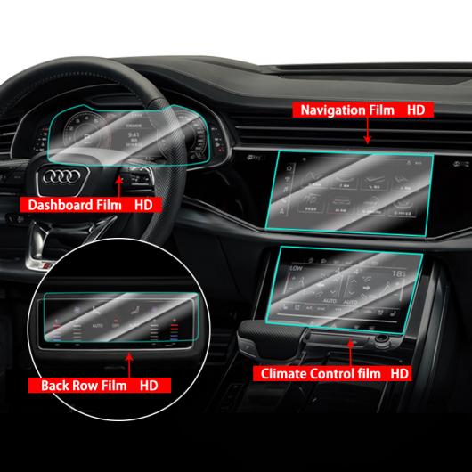 AL 適用: アウディ/AUDI Q8 2018 2019 2020 2021 強化ガラス ナビゲーション スクリーン プロテクター フィルム バック HD AL-OO-6733_5