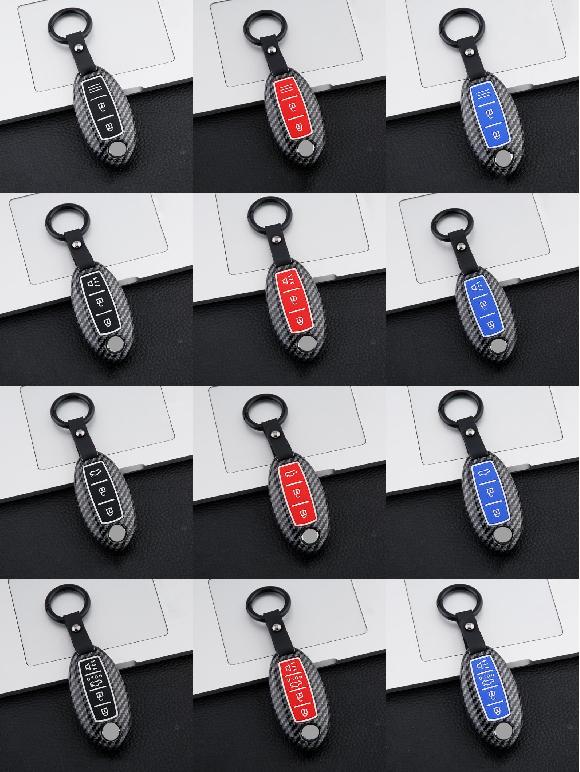 AL キー カバー ケース 適用: 日産 キャシュカイ J10 J11 X-トレイル X トレイル T31 A カーボン ブラック〜D カーボン ブルー AL-OO-6815