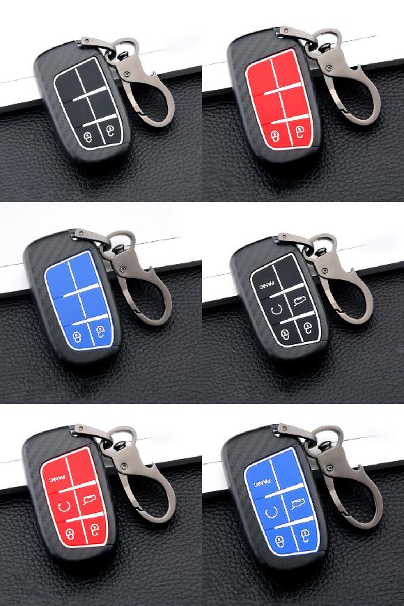 AL キー カバー ケース 適用: ジープ/JEEP コンパス グランド 2ボタン カーボン ブラック〜5ボタン カーボン ブルー AL-OO-6818