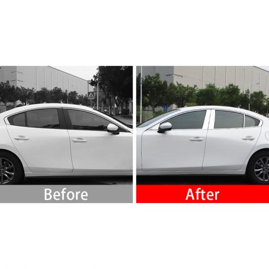 AL 適用: MAZDA3 BP アクセラ 2019 2020 2021 2022 ステンレス スチール ウインドウ ピラー ポスト カバー ストリップ トリム 8ピース AL-OO-6845_5
