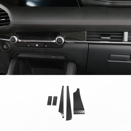 適用: MAZDA3 2019 2020 アクセサリー ステンレス スチール フロント コンディション 通気口 装飾 カバー トリム 5ピース ブラック〜カーボン調 AL-OO-6861 AL_2