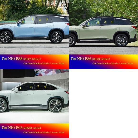 適用: NIO ES8 2017 2018 2019 2020 ブラック ミラー 中央列 ピース ウインドウ トリム B C ピラー 装飾 ストリップ ステッカー アクセサリー 適用: ES8 17-20〜適用: EC6 20-21 AL-OO-6869 AL