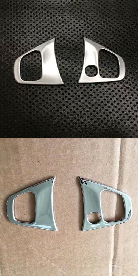 適用: オペル/OPEL ヴィヴァーロ 2015 2016 2017 ABS クローム ステアリング ホイール ボタン フレーム カバー トリム ステッカー インテリア シルバー・クローム ミラー AL-OO-6871 AL