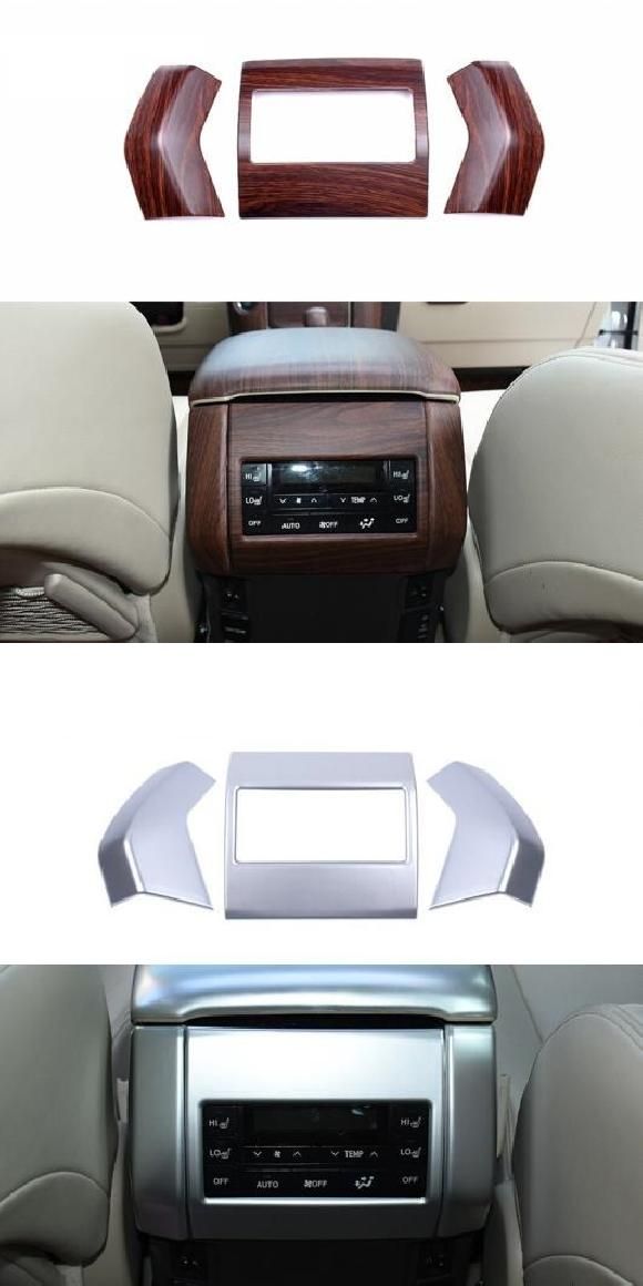 アームレスト リア キズ防止 トリム インテリア 通気口 カバー アクセサリー スタイリング 2018-2020 適用: トヨタ ランドクルーザー プラド 150 シルバー・木目調 AL-OO-7151 AL