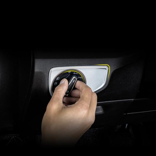 AL ヘッドライト コントロール スイッチ トリム ステッカー カバー フレーム 装飾 適用: VW フォルクスワーゲン/VOLKSWAGEN ブラック〜グレー AL-OO-7206_5