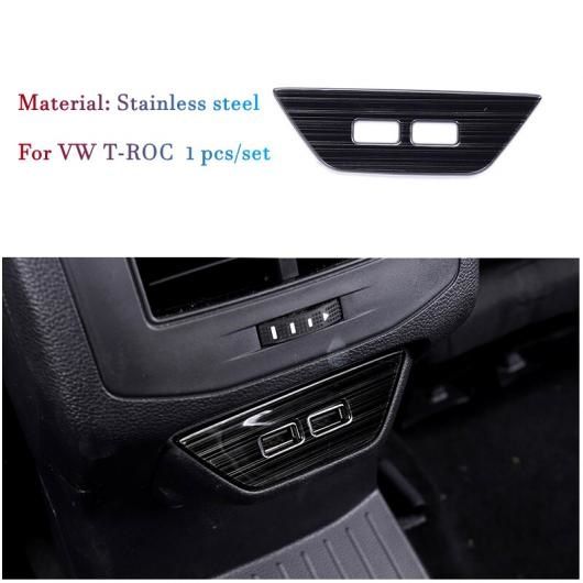 適用: フォルクスワーゲン/VOLKSWAGEN T-ROC TROC 2017 18 2019 インテリア アクセサリー ステンレス スチール USB ポート カバー トリム ブラック模様 3ピース〜ブルー 3ピース AL-OO-7279 AL_3
