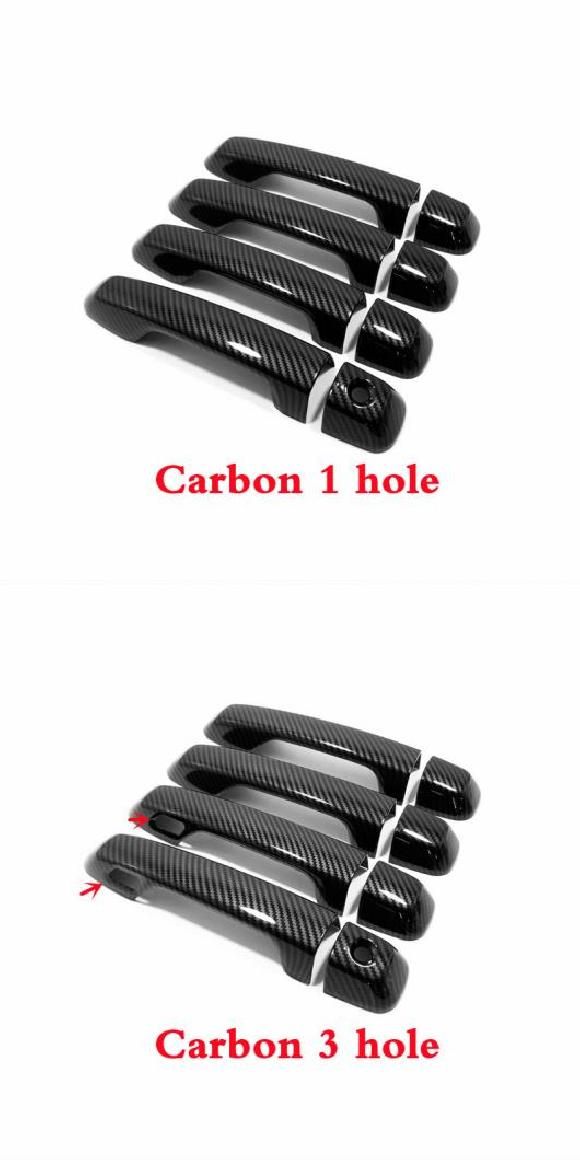 適用: トヨタ ランドクルーザー プラド FJ150 150 2010-2019 2020 サイド ドア ハンドル ボウル インテリア ステッカー トリム カバー カーボン タイプ 2・カーボン タイプ 3 AL-OO-7343 AL
