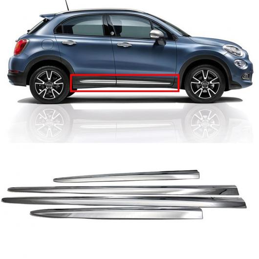 ABS クローム サイド ドア ボディ モールディング トリム カバー ライン ガーニッシュ ステッカー アクセサリー 適用: フィアット/FIAT 500X 2015 2016 2017 2018 AL-OO-7686 AL