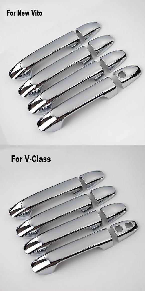 ABS クローム ドア ハンドル プロテクター カバー トリム 適用: メルセデス ベンツ ヴィト メトリス ヴァレンティ V-クラス 2014-2018 W447 ヴィト・Vクラス AL-OO-7710 AL