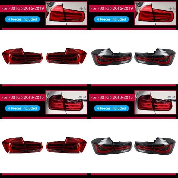 テール ランプ 適用: BMW F30 LED テールライト 2013-2018 320i 325i 330i F35 リア フォグ 16-19 レッド〜13-15 ブラック AL-OO-7807 AL