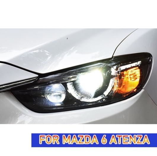 ヘッド ランプ 適用: MAZDA6 アテンザ LED ヘッドライト 2013-2016 ヘッドライト アテンザ DRL ウインカー ハイ ビーム エンジェル アイ キセノン バルブ・LED バルブ AL-OO-7988 AL_3